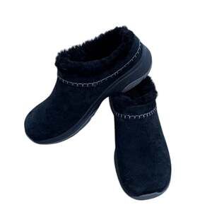 Merrell Women's Encore Ice 4 Black Suede Fur Lined Mules Size 7